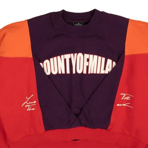 MARCELO BURLON Multicolored Block Color Over Crewneck Size M $535